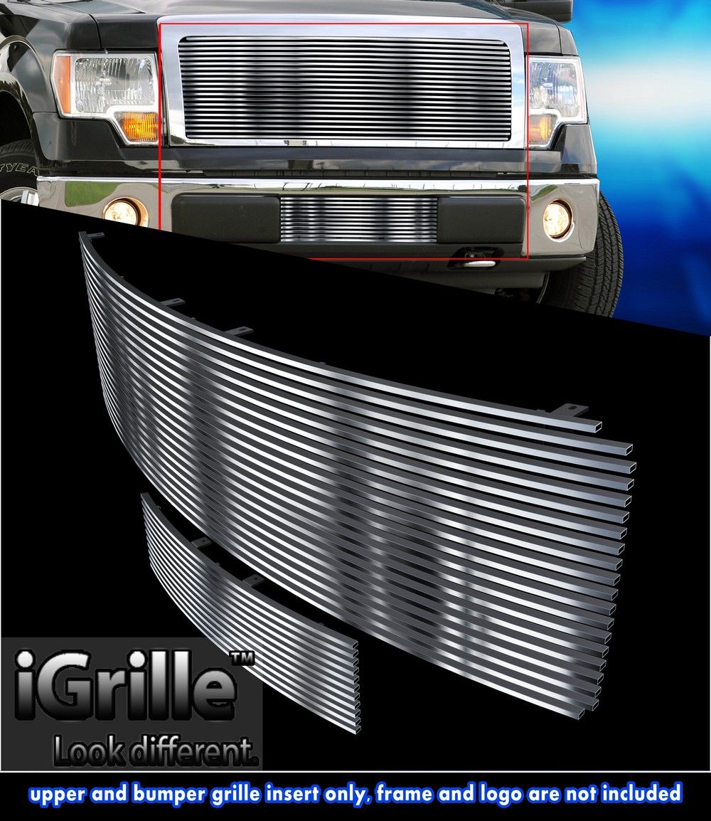 eGrille Fits 0914 Ford F150 Stainless Billet Grille Grill Insert Upper+Lower