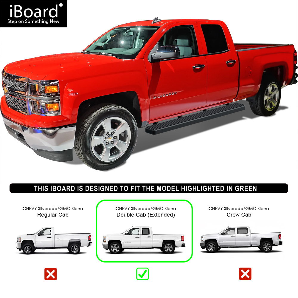 RUNNING BOARDS Black 5" Fit 20072018 Chevy Silverado / GMC Sierra Double Cab CAD 236.12